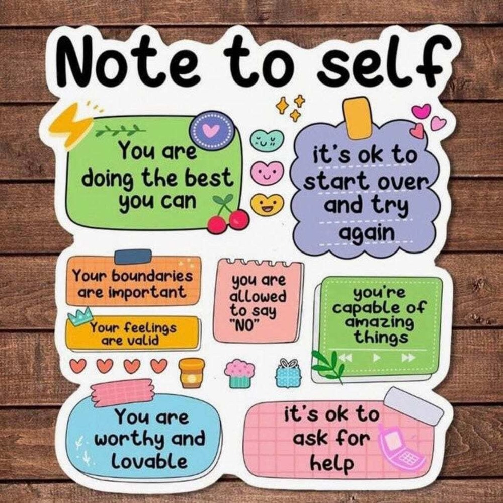Note to Self Sticker – Colorful Positive Affirmations Vinyl Decal